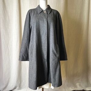 Schneiders Salzburg Wool Coat Gray Austrian Minimal Loden Style Size 10